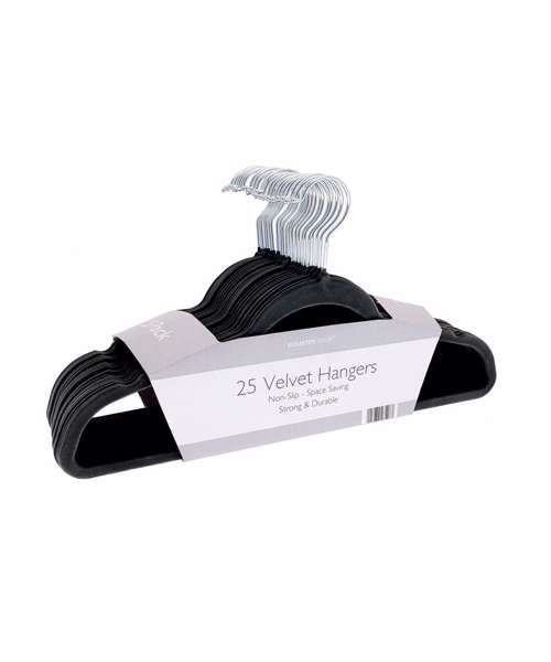 Velvet-effect coat hangers (25-pack)