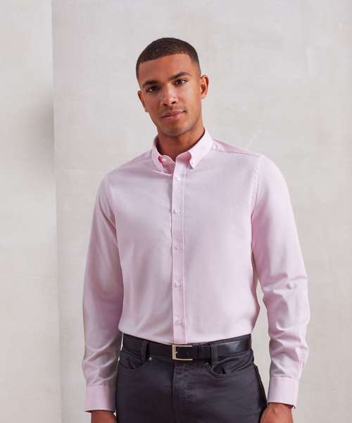 Cotton-rich Oxford stripes shirt