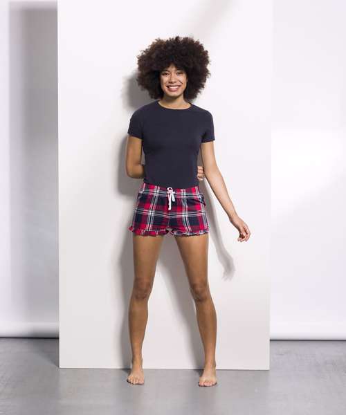 Women's tartan frill shorts