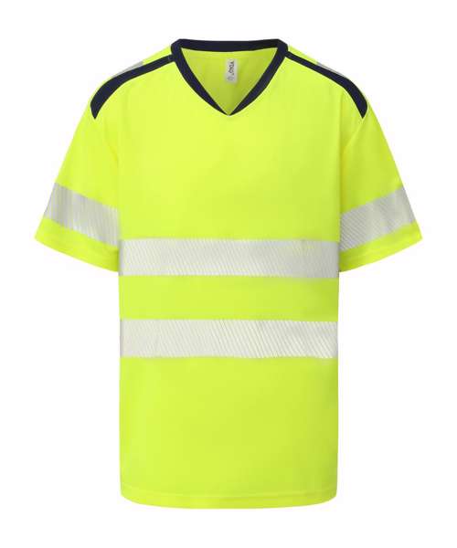 Hi-vis mandarin collar comfort trim t-shirt (HVJ430)