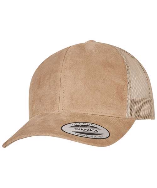 Imitation suede leather trucker cap (6606SU)